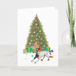 Bull Terrier Christmas Tree Holiday Card