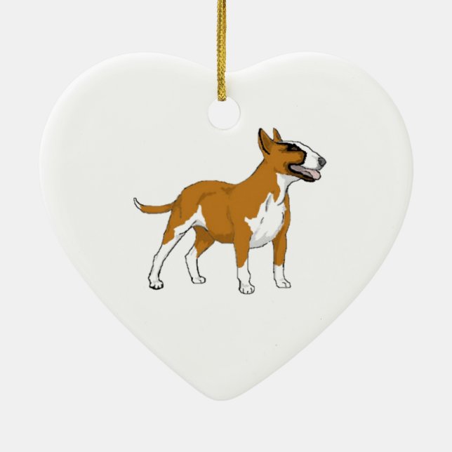 Bull Terrier -- Coloured Ceramic Ornament (Back)