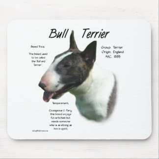 Bull Terrier (coloured) History Design Mouse Pad