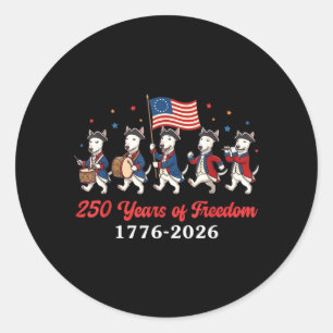 Bull Terrier Dog 250 Yrs Of Dom 1776 2026 Patriot Classic Round Sticker