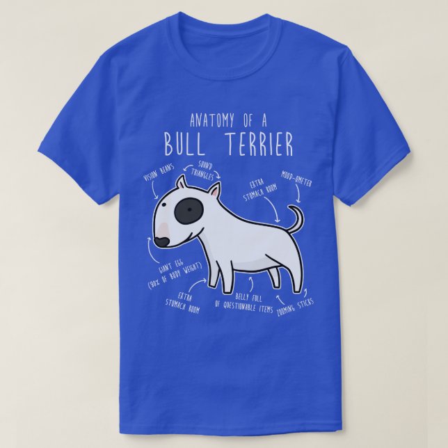 Bull Terrier Dog Anatomy T-Shirt (Design Front)