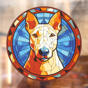 Bull Terrier Dog Breed Faux Stained Glass Pet Window Cling