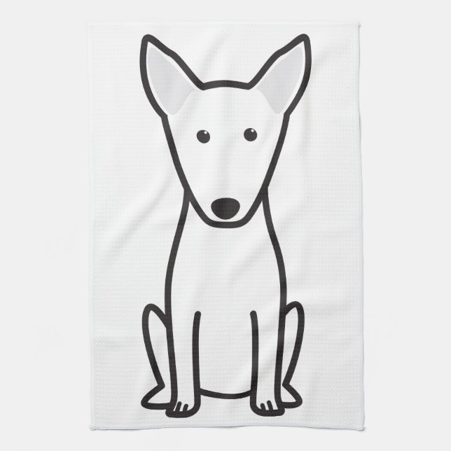 Bull Terrier Dog Cartoon Kitchen Towel (Vertical)