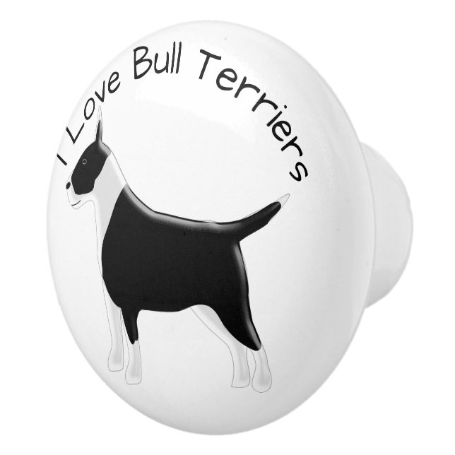 Bull Terrier Dog Design Ceramic Knob (Right)