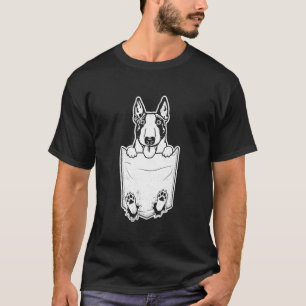 Bull terrier dog DOG ripped in pocket art graphic  T-Shirt
