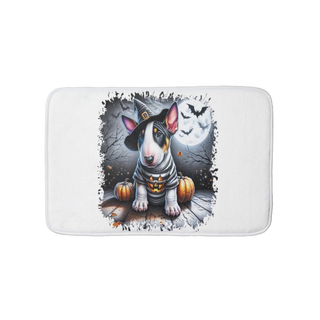 Bull Terrier Dog Halloween Bath Mat (Front)