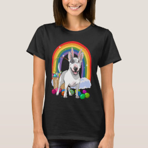 Bull Terrier Dog Happy Easter Eggs Bunny Kids T-Shirt