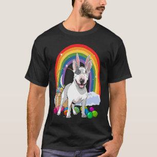 Bull Terrier Dog Happy Easter Eggs Bunny Kids T-Shirt
