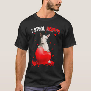 Bull Terrier Dog I Steal Hearts Cute Valentine Day T-Shirt