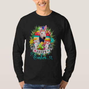Bull Terrier Dog In Easter Eggs Basket Bunnies Hap T-Shirt