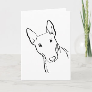 Bull Terrier Dog Line Art Gift Idea Card