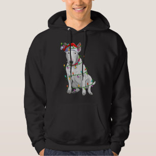 Bull Terrier Dog Lover Xmas Santa Hat Bull Terrier Hoodie