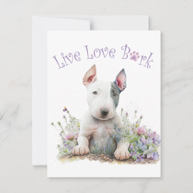 Bull Terrier Dog Mom Floral Card (Front)