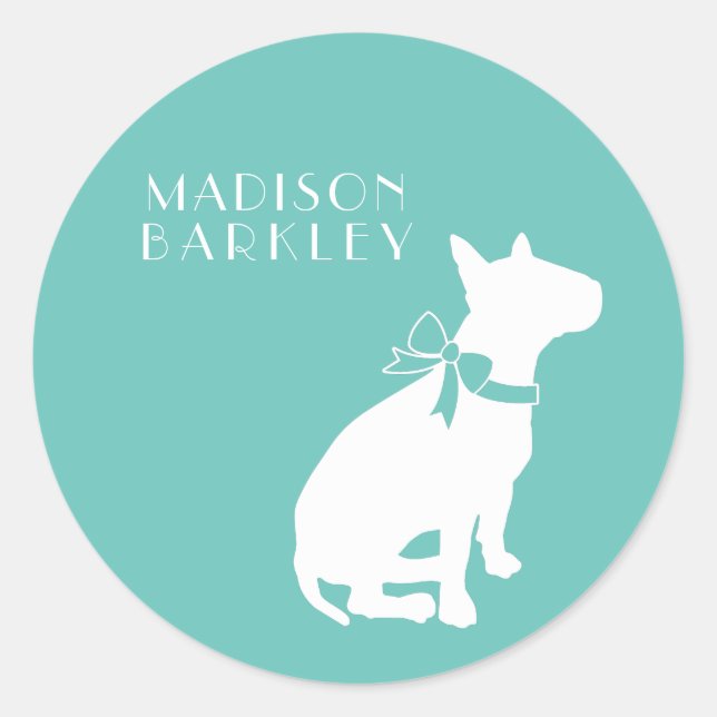 Bull Terrier Dog Puppy Classic Round Sticker (Front)