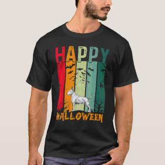 Bull Terrier Dog   Retro Style Halloween Dinner Pa T-Shirt
