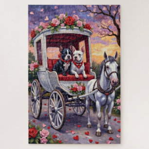 Bull Terrier Dog Valentine's Day Jigsaw Puzzle