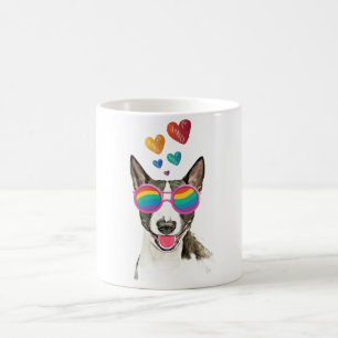 Bull Terrier Dog with Hearts Valentine's Day Coffee Mug