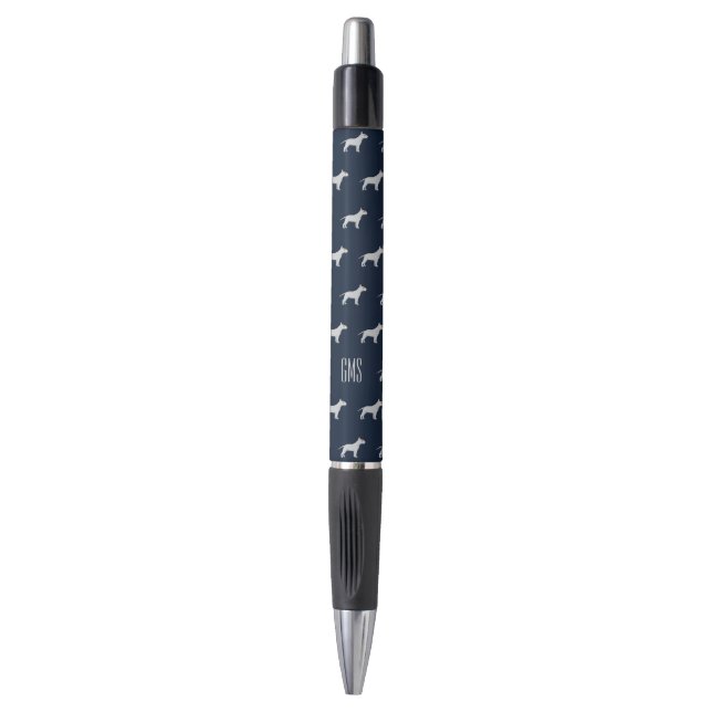 Bull Terrier Dogs Pattern Monogrammed Pen (Front Vertical)