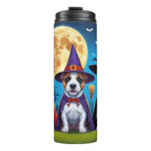 Bull Terrier Dogs Pumpkin Halloween Funny Thermal Tumbler