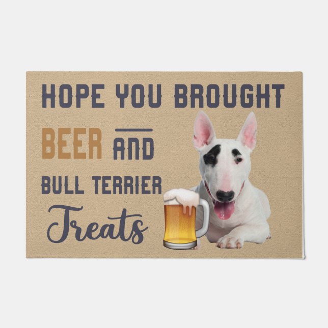 Bull Terrier Doormat,Bull Terrier Love Welcome Mat (Front)