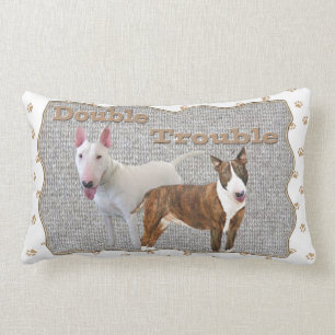 Bull Terrier Double Trouble Lumbar Pillow