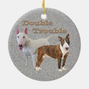 Bull Terrier Double Trouble Ornament