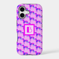 Bull Terrier English Dog Pink Blue Silhouette Mono