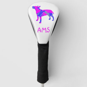 Bull Terrier English Dog PnB Silhouette Monogram Golf Head Cover