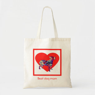 Bull Terrier English Dog Silhouette Best Dog Mom Tote Bag