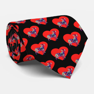 Bull Terrier English Dog Valentines Day Red Heart Tie