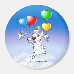 Bull Terrier Fridge Magnet "Happy Birthday"