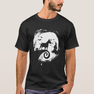 Bull Terrier Halloween Costume Bully Moon Silhouet T-Shirt