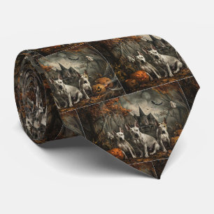 Bull Terrier Halloween Night Doggy Delight  Tie