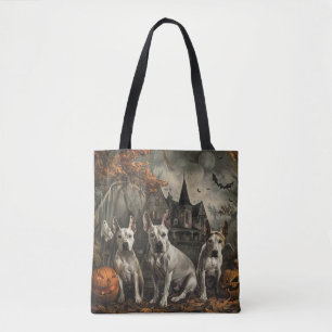 Bull Terrier Halloween Night Doggy Delight Tote Bag