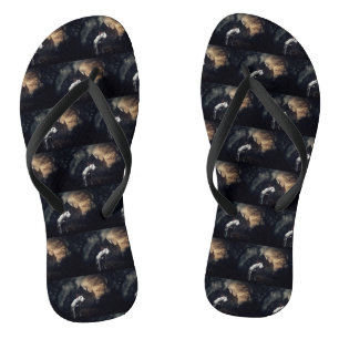 Bull Terrier Halloween Scary Flip Flops