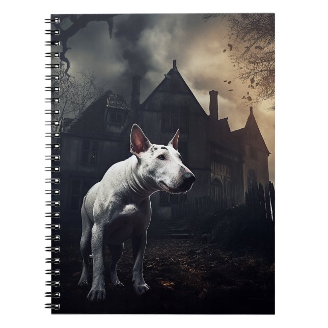 Bull Terrier Halloween Scary Notebook (Front)