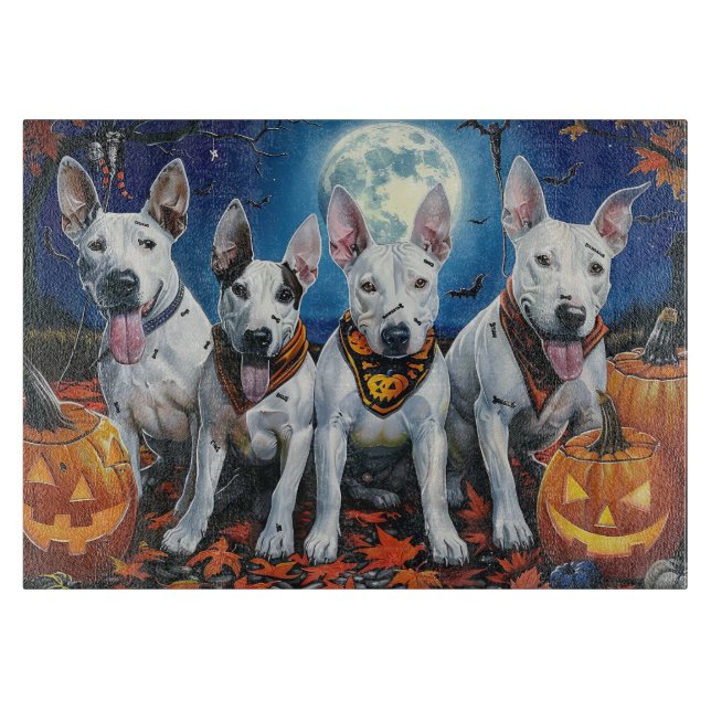Bull Terrier Halloween Spooky  Cutting Board (Front)