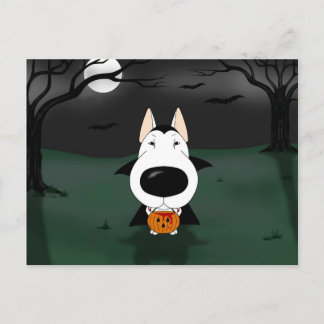 Bull Terrier Halloween Vampire Postcard