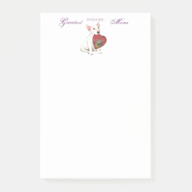 Bull Terrier Heart Mom Post-it Notes (Front)