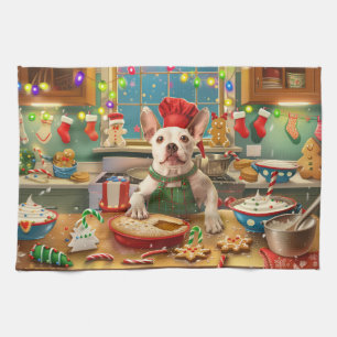 Bull Terrier Holiday Baking: Festive Christmas Kitchen Towel