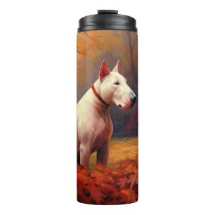 Bull Terrier in Autumn Leaves Fall Inspire  Thermal Tumbler