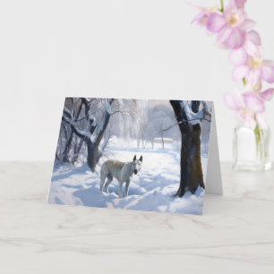 Bull Terrier Let It Snow Christmas Card