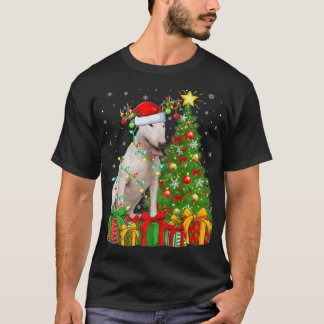 Bull Terrier Lighting Xmas Tree Santa Bull Terrier T-Shirt