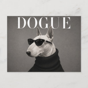 Bull Terrier Luxury Fashion Editorial Postcard