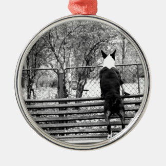 Bull terrier metal ornament