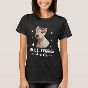 Bull Terrier Mom Leopard Print Dog Mother Day T-Shirt