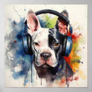 Bull Terrier Music Factory Framed Art Poster