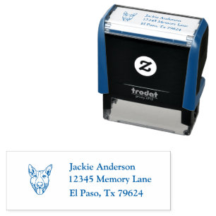 BULL TERRIER Name and Return Address Self-inking Stamp