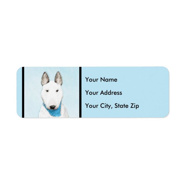 Bull Terrier Painting - Cute Original Dog Art (Front)