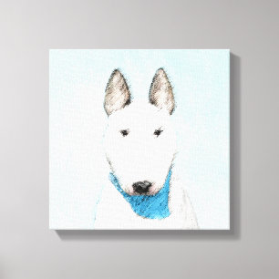 Bull Terrier Painting - Cute Original Dog Art Canvas Print
